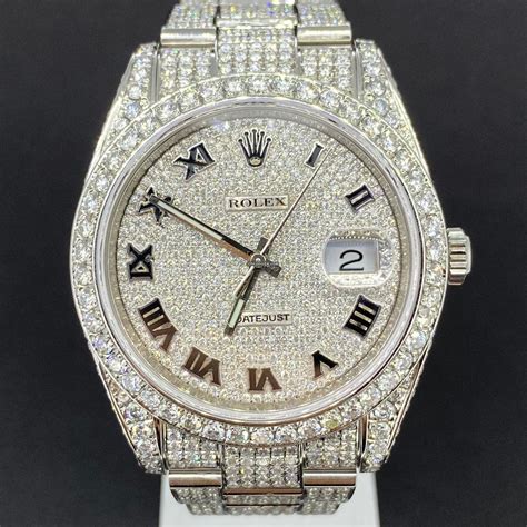 iced out rolex datejust 41mm.